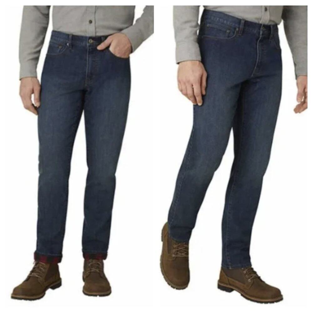 Eddie Bauer Men's Flannel Lined Jean Medium Wash Size 36x34